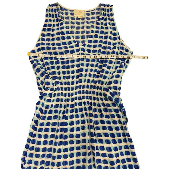 Kate Spade Island Stamp Dress Sleeveless Blue White Tie-Back Womens Size XL - Picture 6 of 8